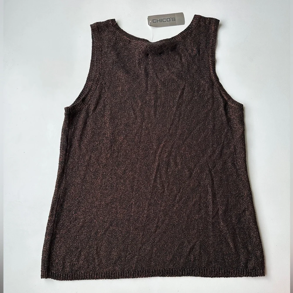 NWT Chico’s Black Orange Silk Blend Sleeveless Sweater Maddy Size 3 (US XL) $58 - Picture 5 of 8